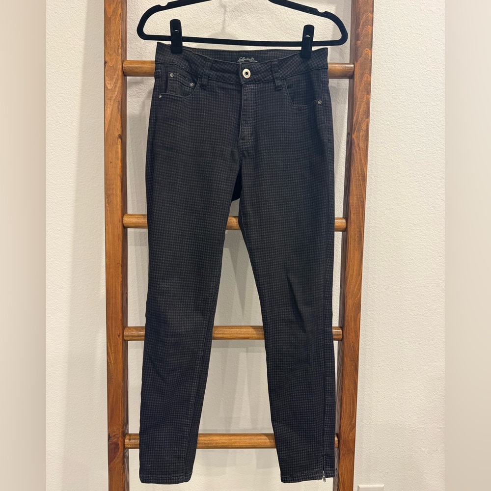 Black Textured Slim Pants